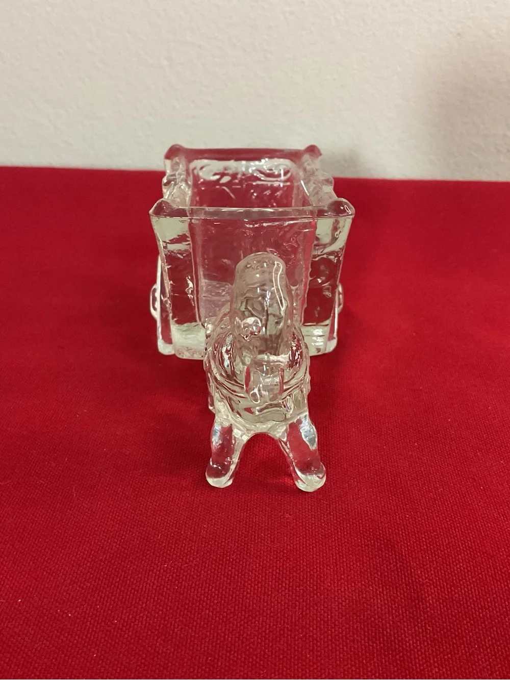 Vintage K.R. Haley Knox Glass Horse & Cart Clear Glass Candy Nut Trinket Dish